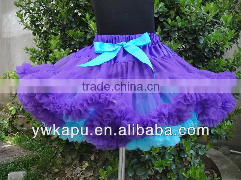 Romantic tutu fluffy tutu skirt with ribbon for kids satin tutus skirt
