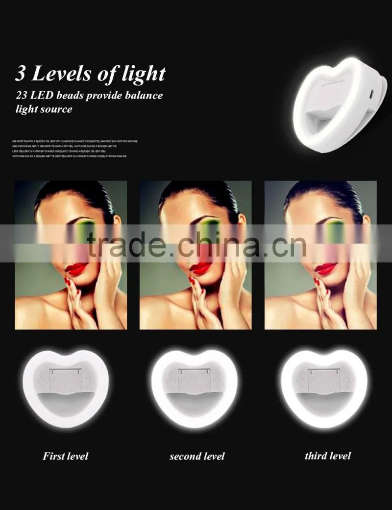 Selfie Ring Light LED Fill Light 3W 3 In 1 Cellphone Fill Light 23 LED Mini Portable Selfie Flashlight With Makeup Mirror