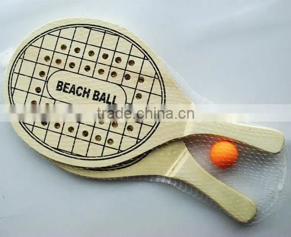 41x21x0.8cm wooden beach tennis racket set game