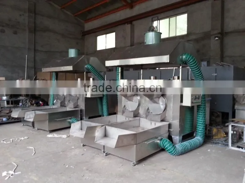LPG Heating Oily Seeds Cocoa Beans Rotary Roaster Machine
