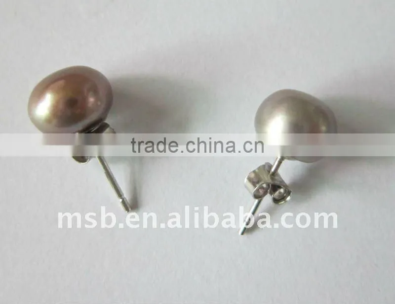 real/genuine oval shape pearl earrings