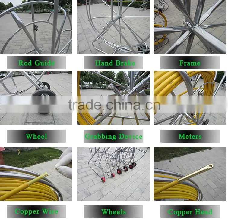 11mm 150M Fiberglass Duct Rod For Cable Push Pulling