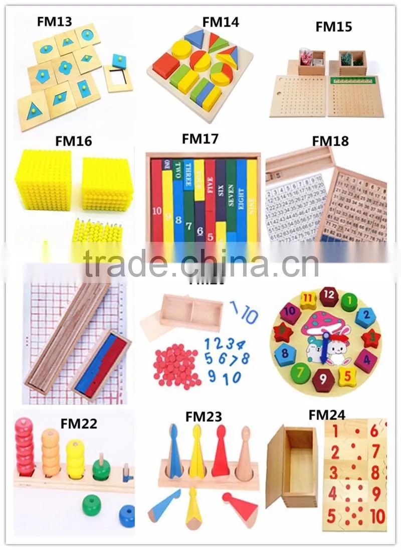 Custom kindergarten Montessori teaching aids wooden serving tray