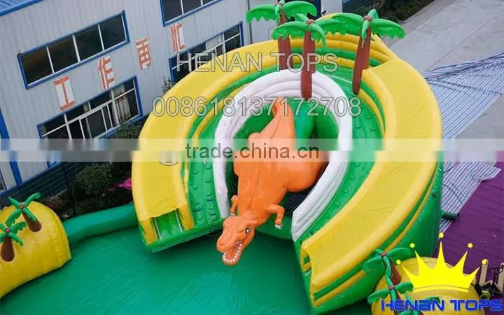 Rectangular Above Ground Swimming Pool Dinosaur Inflatable