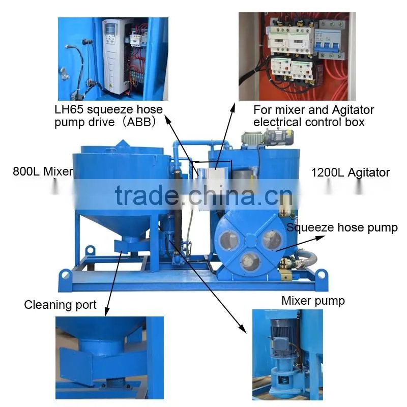 LGP800/1200/130H-E electric mixer agitator grout pump station