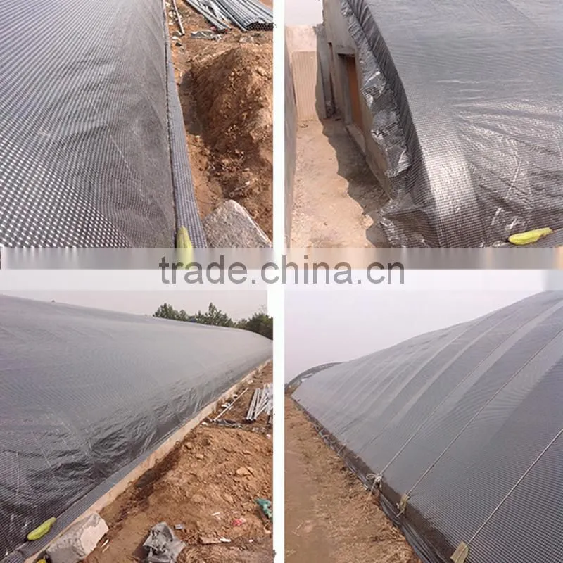 Black and white grid plastic greenhouse film for mushroom / bacteria growing house