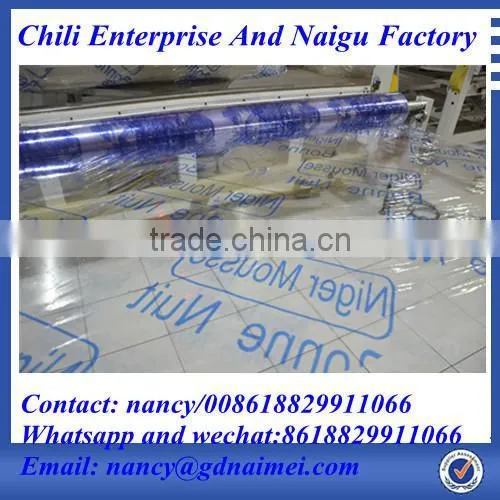 2017 china hot sale soft mattress packaging pvc plastic film on roll