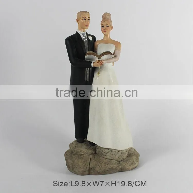 2016 decorate polyresin wedding figurine for wedding souvenir