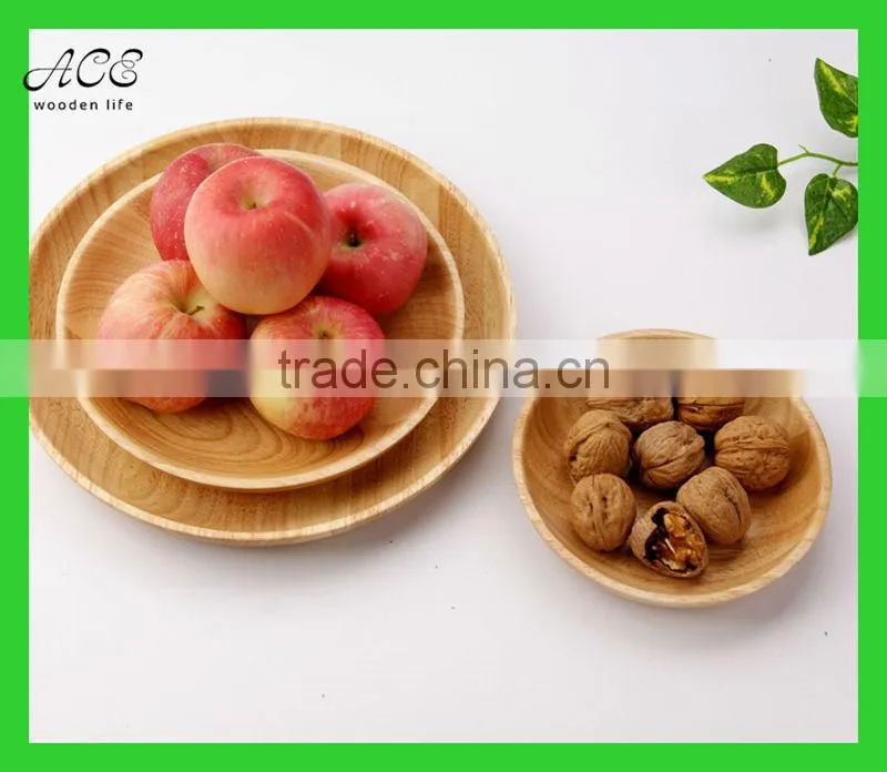Custom round wood plate Round wood serving tray Round wooden service plate