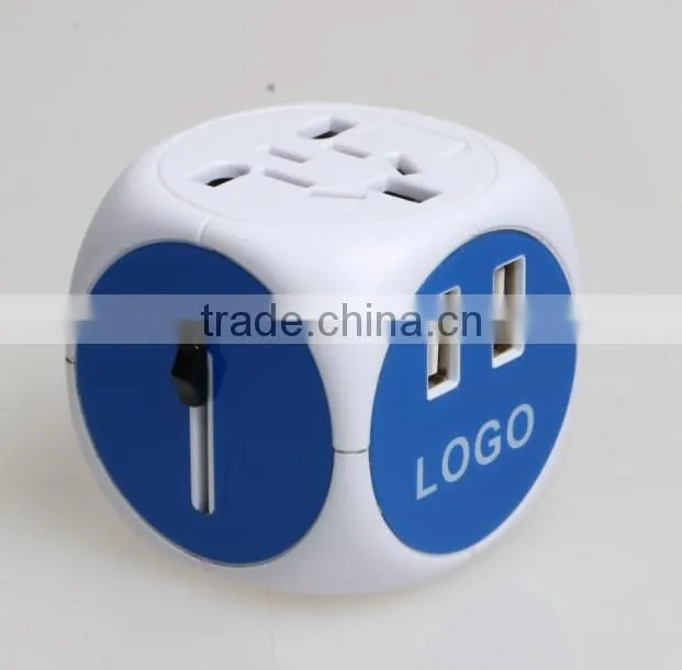 SYW-12 New arrival universal world swiss travel adaptor adapter plug with 2 usb port and built in Safety shutter