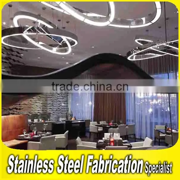 Custom Made Luxurious Stainless Steel Interior Hotel Lobby Decoration