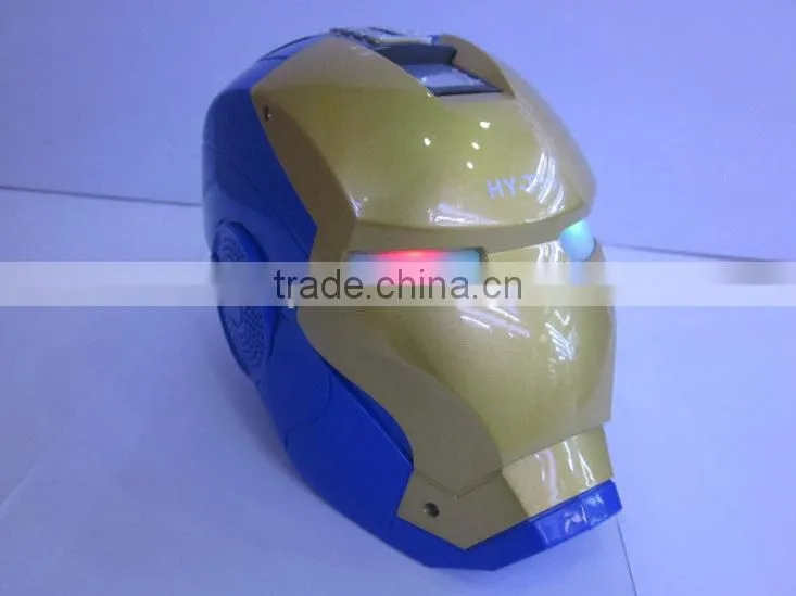 2014 Helmet Portable Mini Speaker SD Card Speaker Iron Man