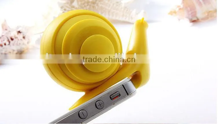 2015 New Arrival Best Present Gift Mini Speaker Snail Shape Mini Speaker Which Could Be Stand For Mobile Phones