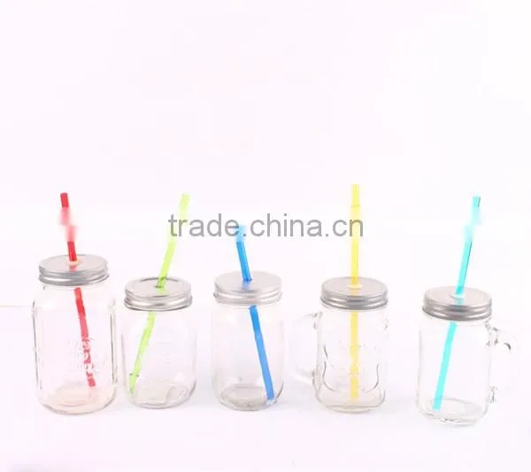 20oz clear glass mason jar with handle