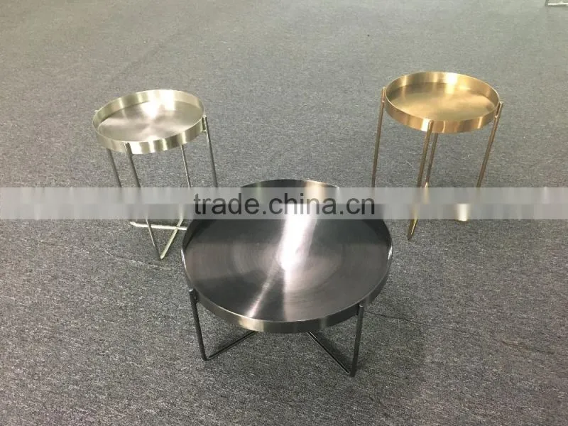 Hot sales Online Morden living room glass top stainless steel coffee table frame for barss