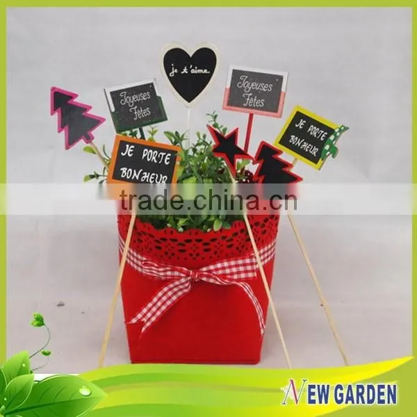 Decorative Painted Green Natural Bamboo Flower Pot Stick and Pendant