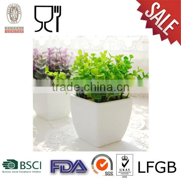 Plastic Square Flower Pot with white color