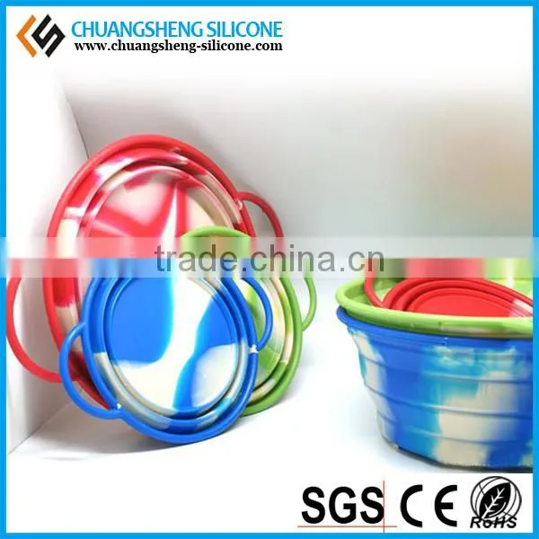 Foldable eco-friendly easily arrange silicone wash basin, kitchen basin, fancy folding bowl