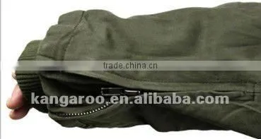 army 100% cotton jacket with rib at neck sleeve and bottom