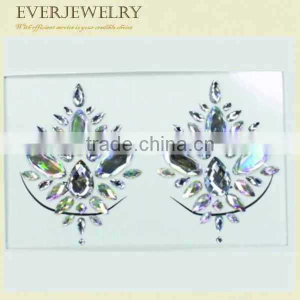 crystal stickers and decotative face rhinestones stickers