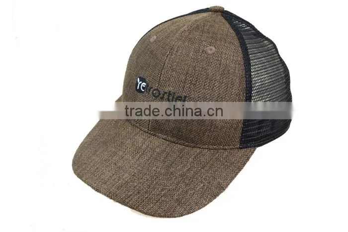 hemp baby distressed mesh trail trucker cap