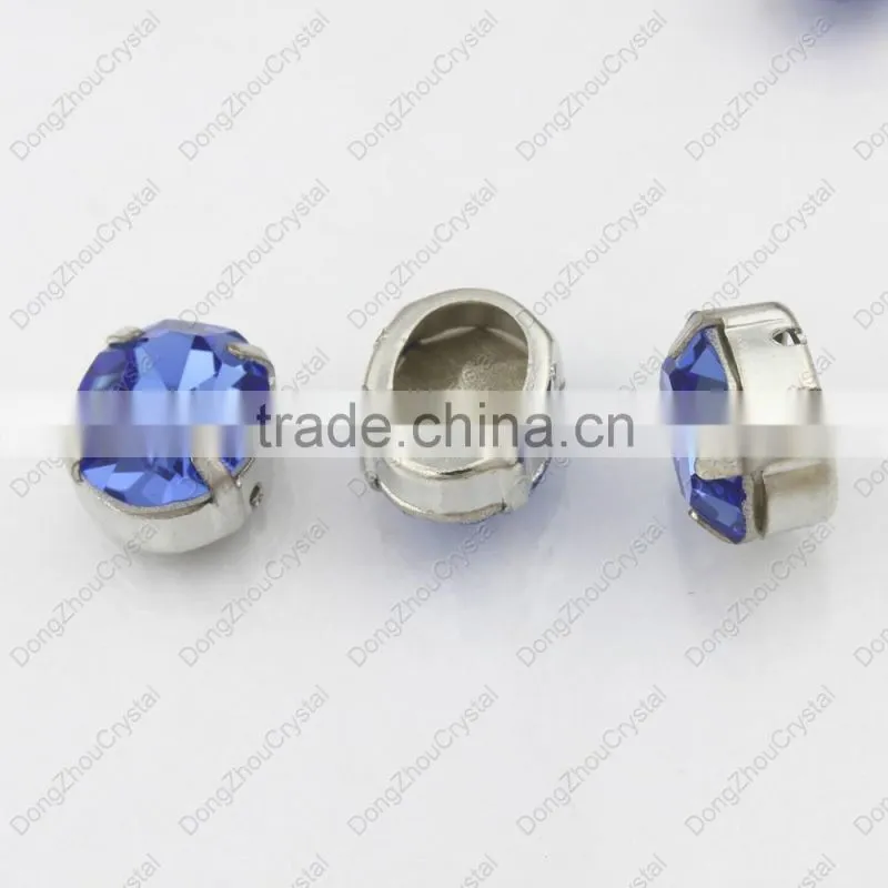 China factory price decorative lead free capri blue oval crystal rhinestone for jewelry accessories