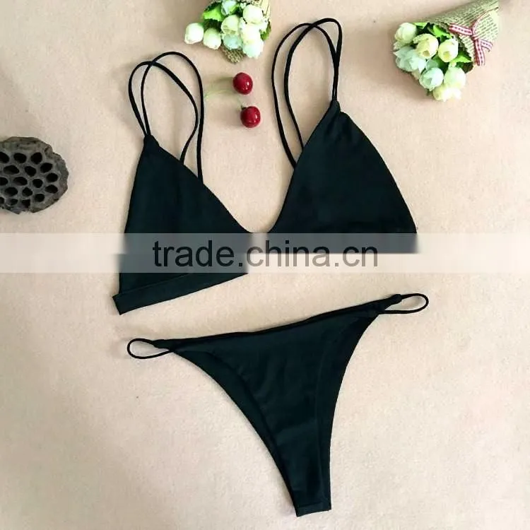 2016 new style 4 pure color fashion sexy girl bikini set