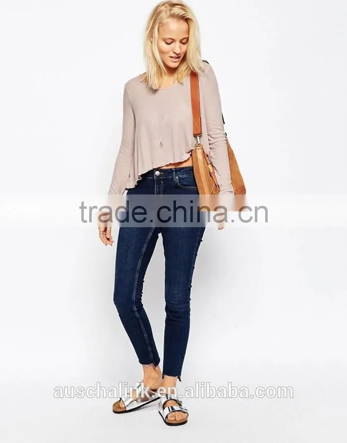 OEM lady wholesale scoop neck t shirt fashion design alibaba
