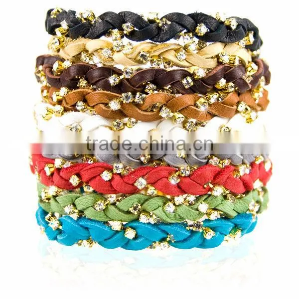 leather wrap bracelet with tubes, double wrap braided leather bracelet, gold and silver tubes leather wrap bracelet