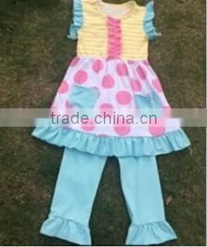 2016 easter outfits girls polka dots color eggs straps dress set cute easter clothing toddler girl outfits hot sale spring sets