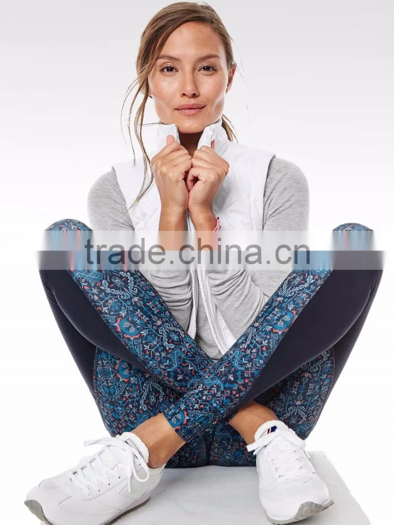 Custom Wide Waist Yoga Pants Tights With Leg Pockets Woman Leggings