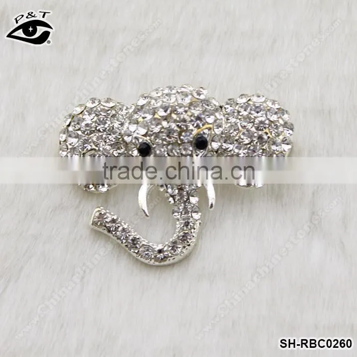 Elephant Shaped Rhinestone brooch Crystal pins wholesale brooches for wedding invitation cards