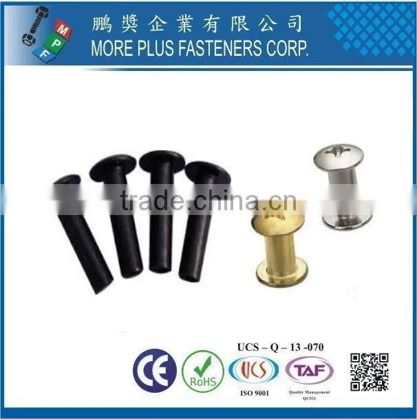 Taiwan Stainless Steel Mild Mushroom Truss Black zinc Plated Semi Tubular Rivet