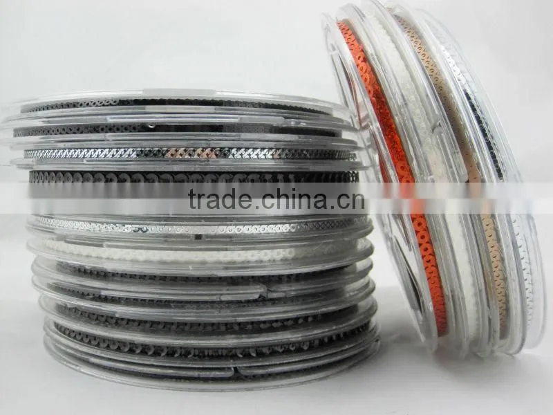 Chain Sequins roll pet sequins foil Color sequins for Embroidery