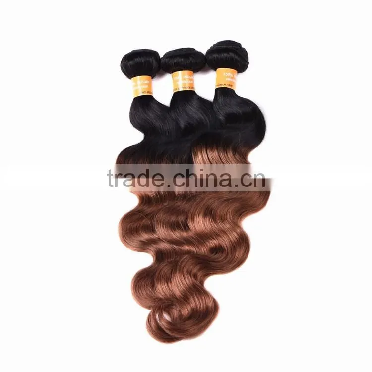 Black Rose Indian Human Hair Weaves Wavy 1B/30# Body Wave Indian Ombre Hair Extension