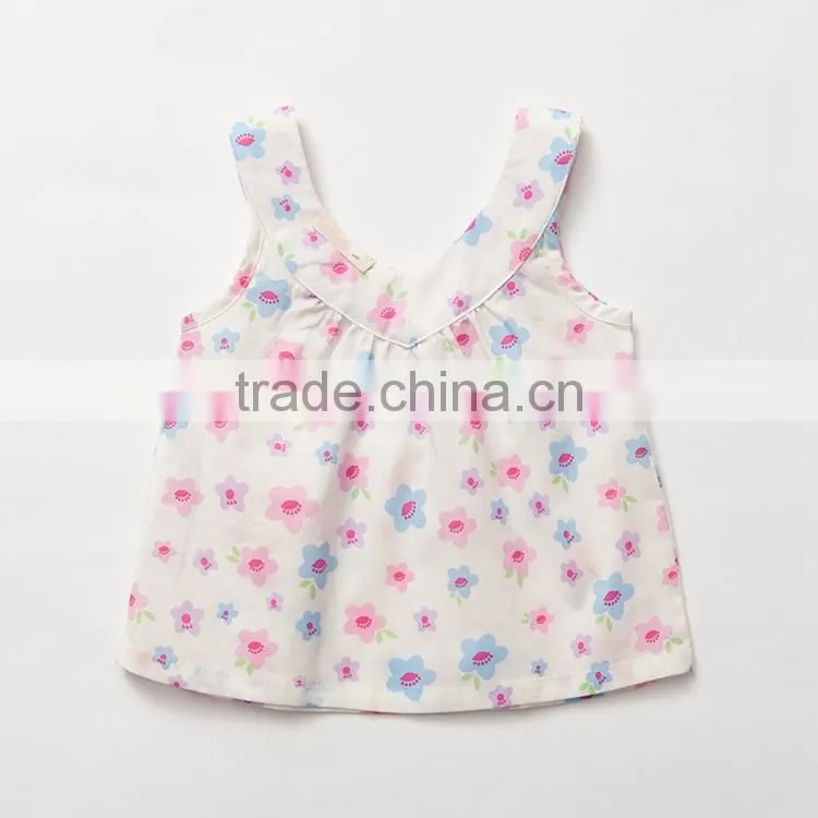 Fashion Girl Soft Cotton Heart-shaped Neckline Floret Blouse