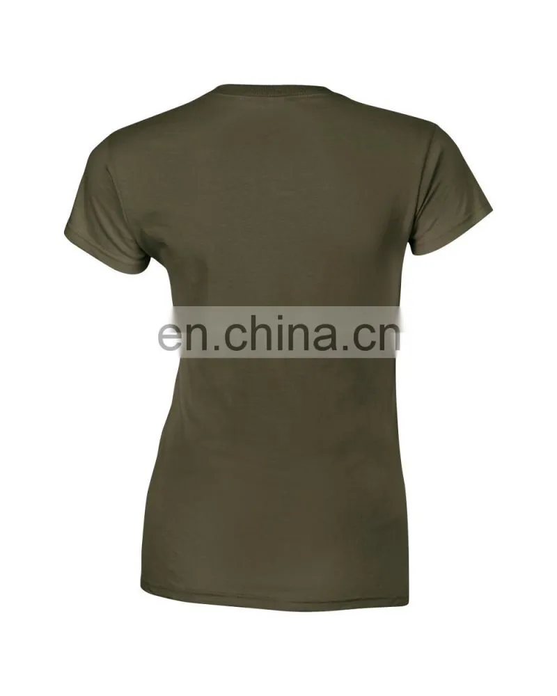 Fashion 100 cotton custom design army green t shirt women clothing