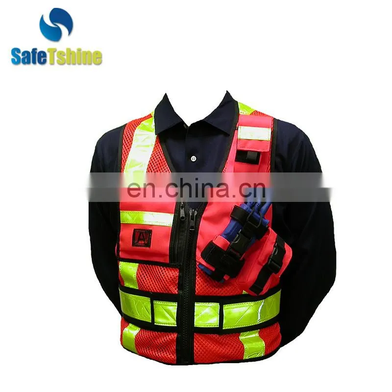 high quality new design reflective high visibility multi pockets reflective vest