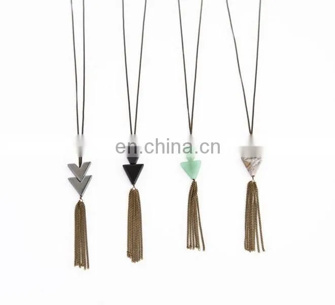 New Long Layered Gold Shark Tooth Pendant Necklace Bijuterias Atacado Colar