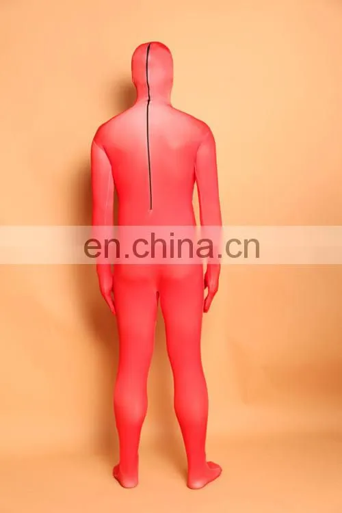 Red Blue Sweden Flag Spandex Zentai Suits Unisex Costume