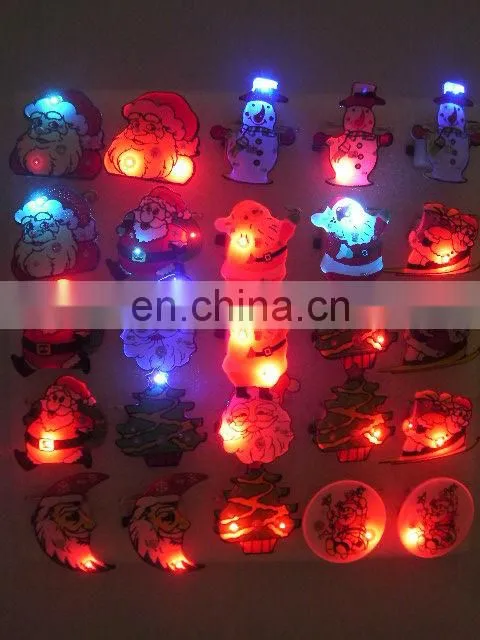 Merry Christmas lapel pin led flashing badge