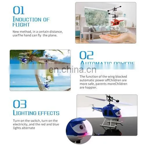 Dropshipping 8188 2CH Infrared Sensor Hand Induction Mini Helicopter with LED Light