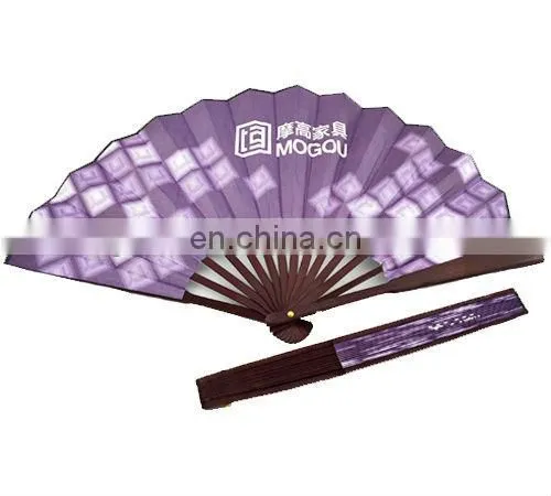 High quality 26cmL fabric bamboo folding fan
