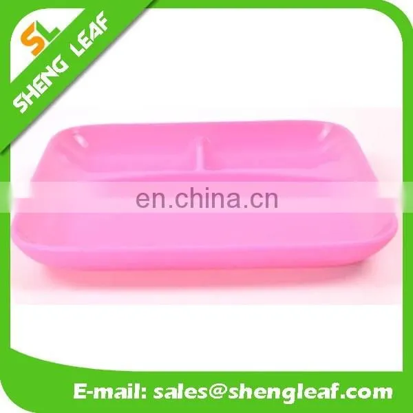 silicone food serving plate bowl with three parts