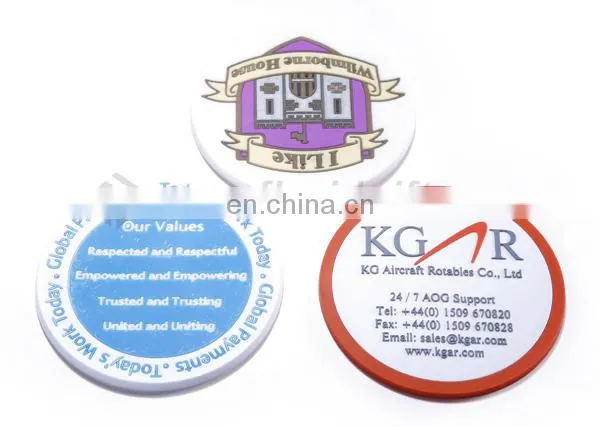 2017 New design promotional gifts round shape soft pvc cup coaster