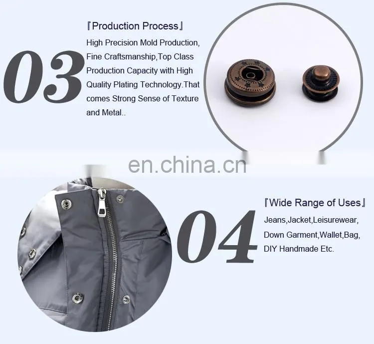 Customized Metal Press Snap Button with Logo Engraved BM10152