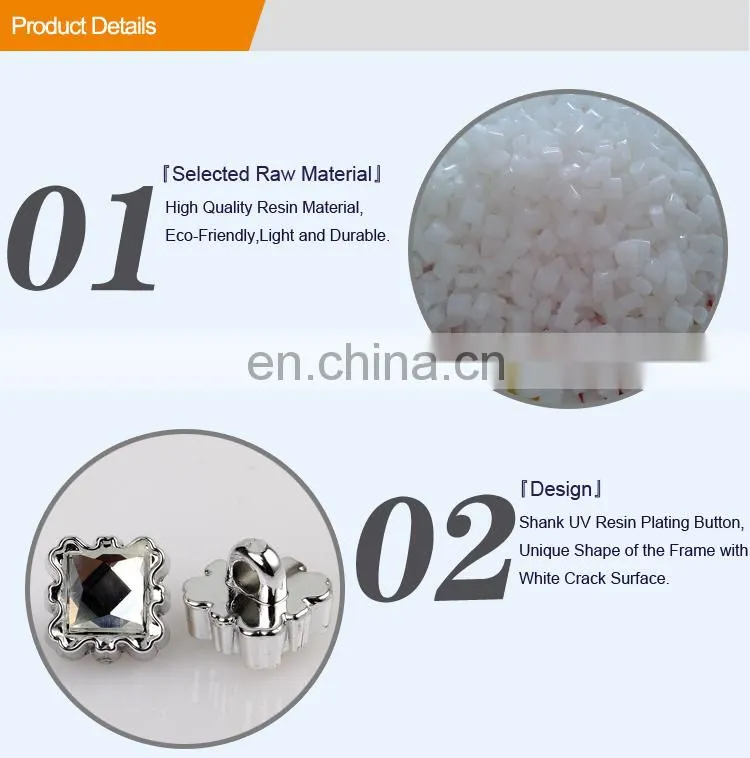 Fancy Clear Uv Plating Resin Shirt Button BA60343