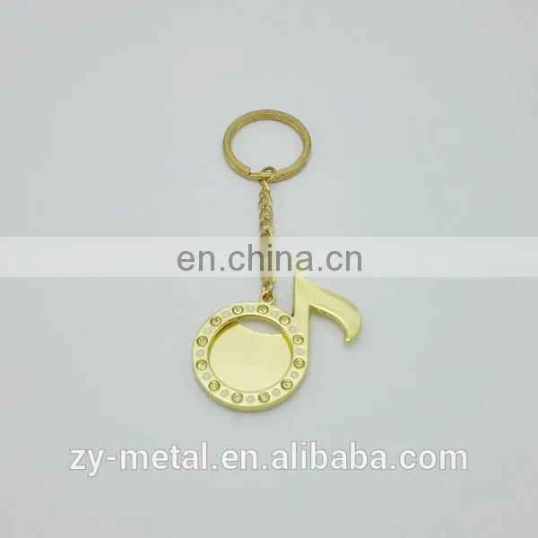 2015 high quality imitation gold split key ring, photo frame key ring with rhinestone