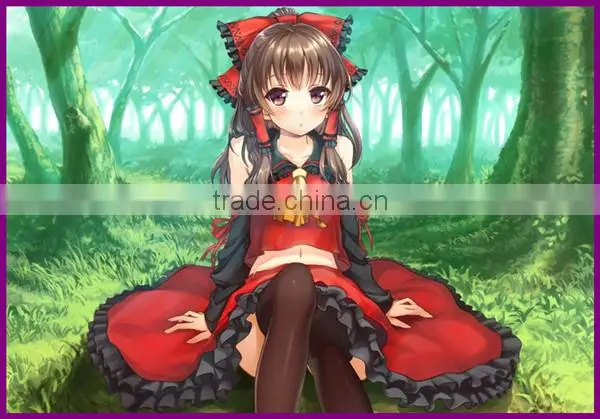 Touhou Project Hakurei Reimu cute dark brown cosplay wig