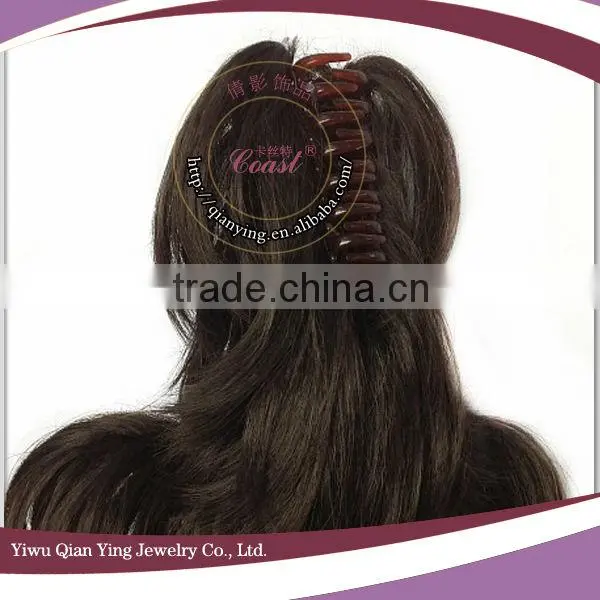 fashion design brown wrap around fake ponytail